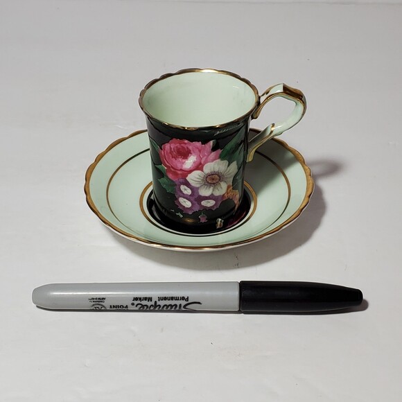 Paragon Small Teacup and Saucer Pink Purple White Flowers Vintage - Picture 12 of 12